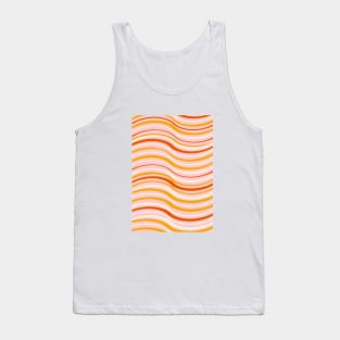 Retro Striped Abstract Pattern. Hippie trippy swirl 70s. Tank Top